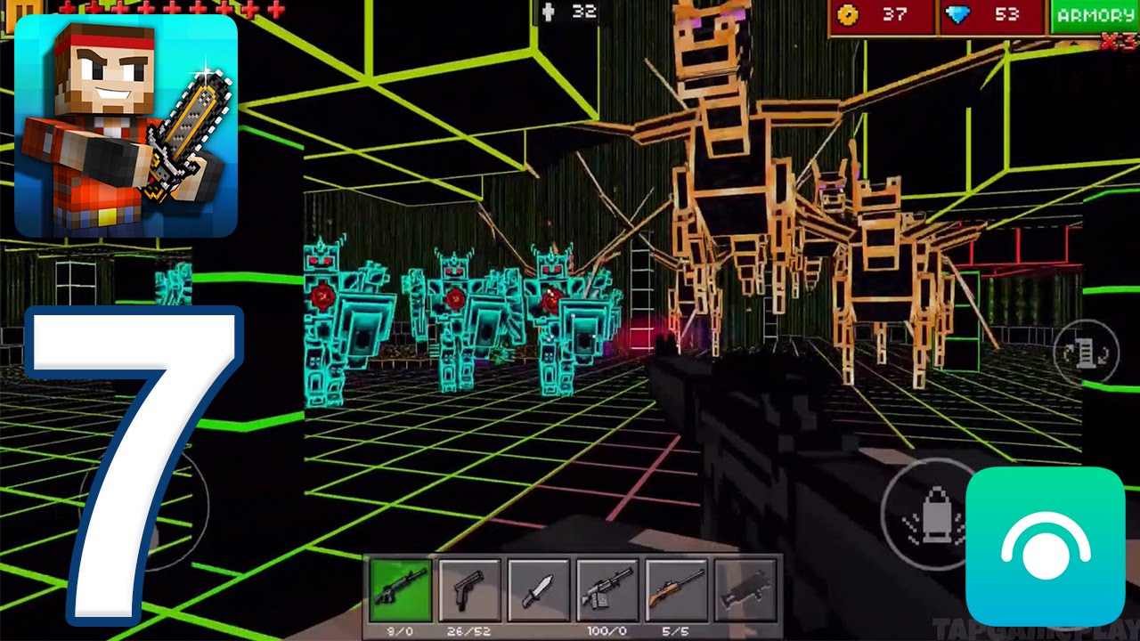 Pixel Gun 3D - Gameplay Walkthrough Part 7 - Crossed Worlds: Levels 1-5 (iOS, Android)