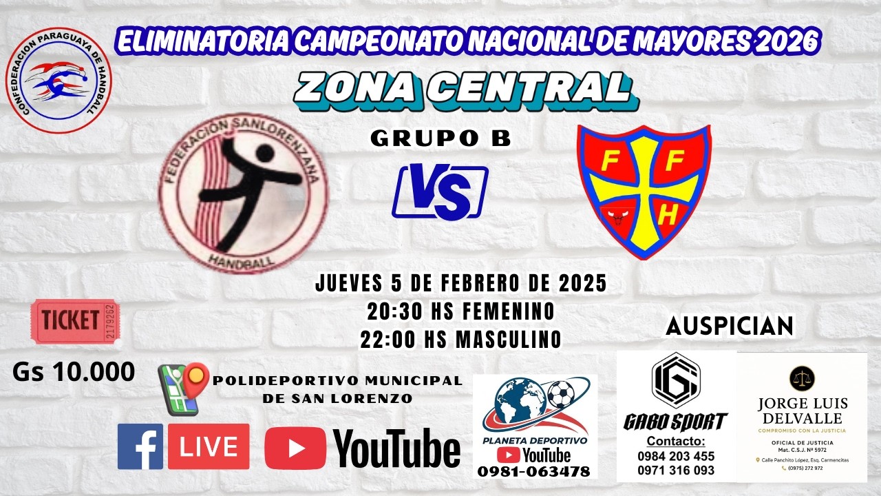 Balonmano | SAN LORENZO VS FERNANDO DE LA MORA | Femenino | Zona Central | Grupo B | Primer Tiempo