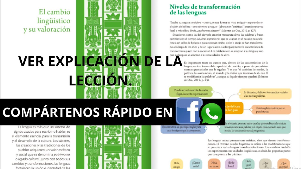 EL CAMBIO LINGUÍSTICO Y SU VALORACIÓN - Lenguajes, 1o de SECUNDARIA, Pag. 36 #secundaria #jovenes 