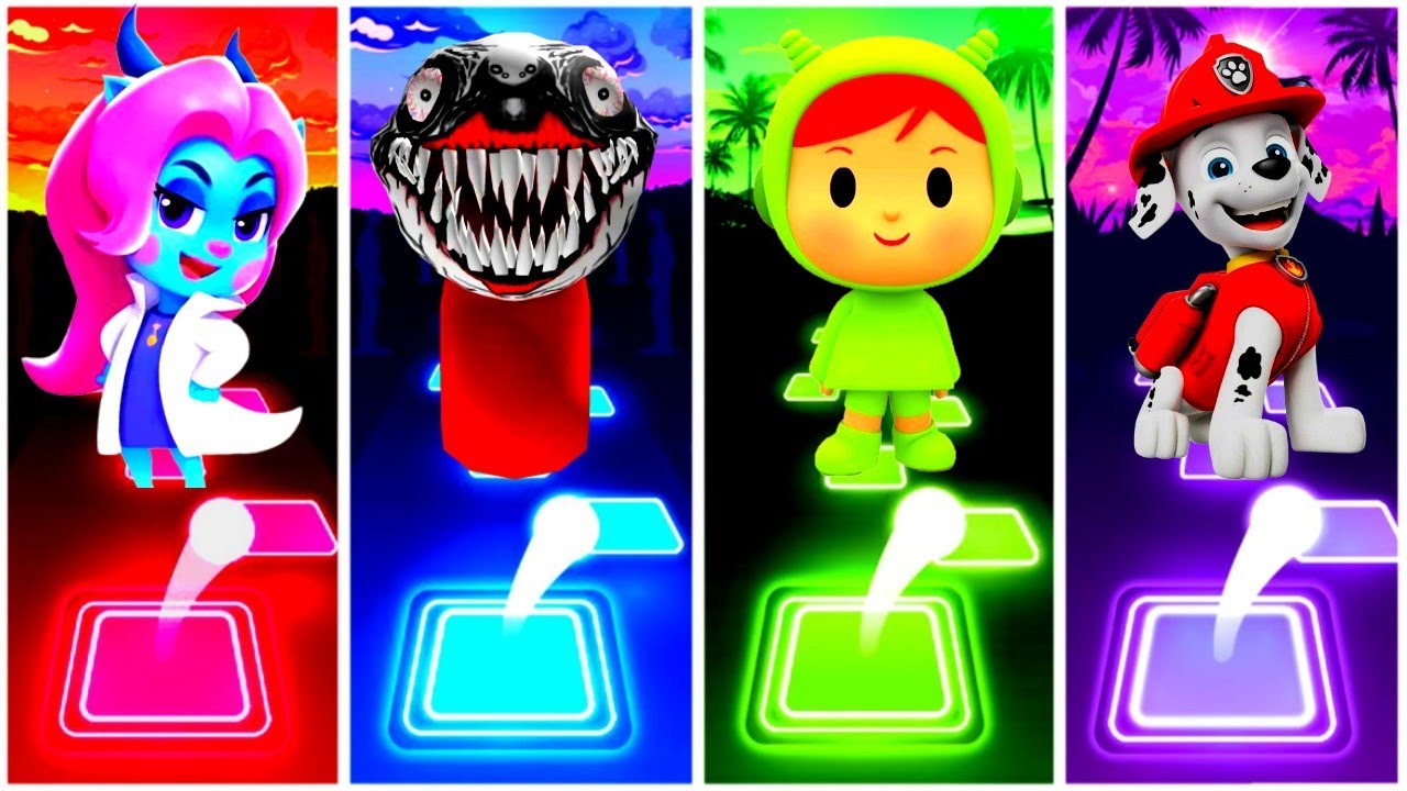 Sheriff Labrador - ChooChooCharls - Pocoyo - Paw Patrol - Tiles Hop Edm Rush Game