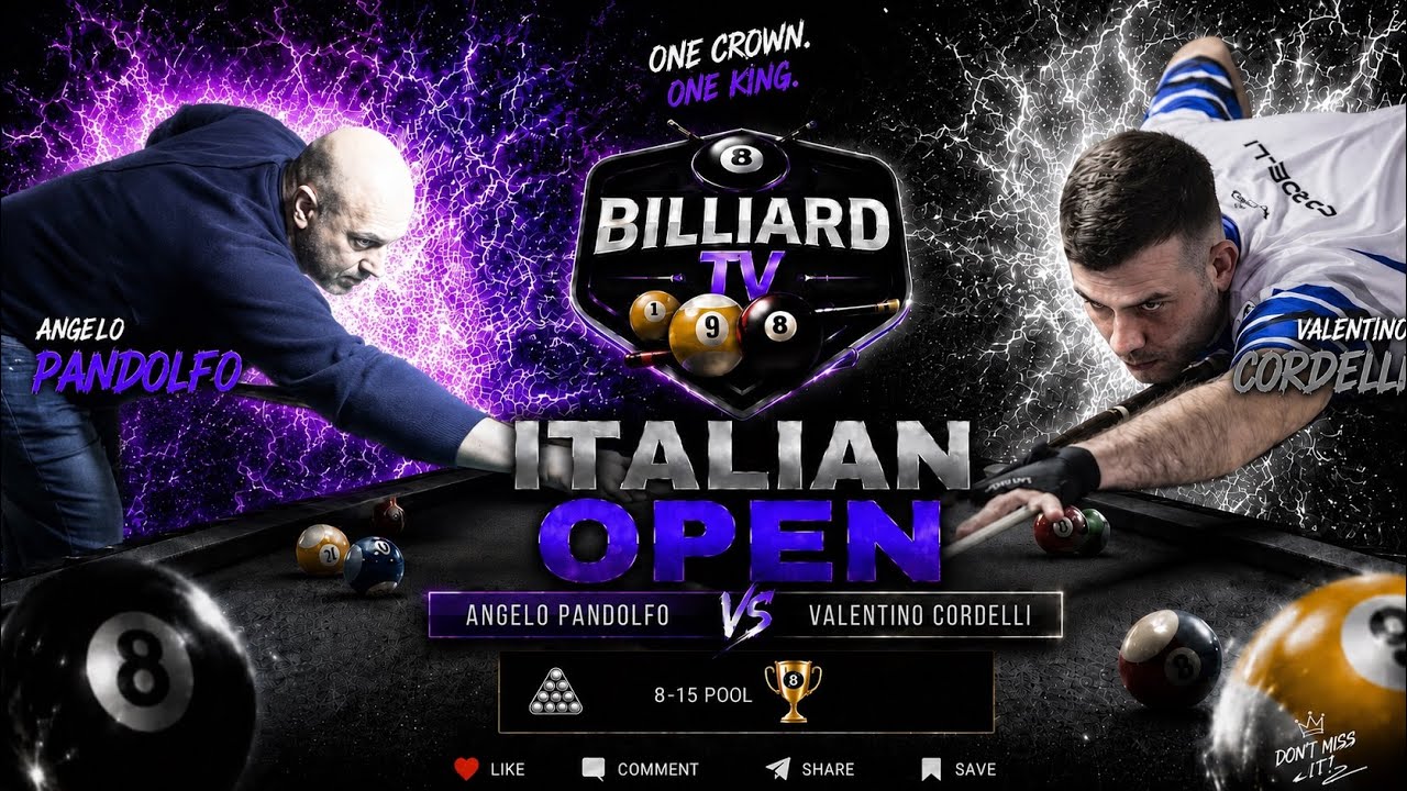CORDELLI VALENTINO VS PANDOLFO ANGELO Italian OPEN 24 BILLIARD TV