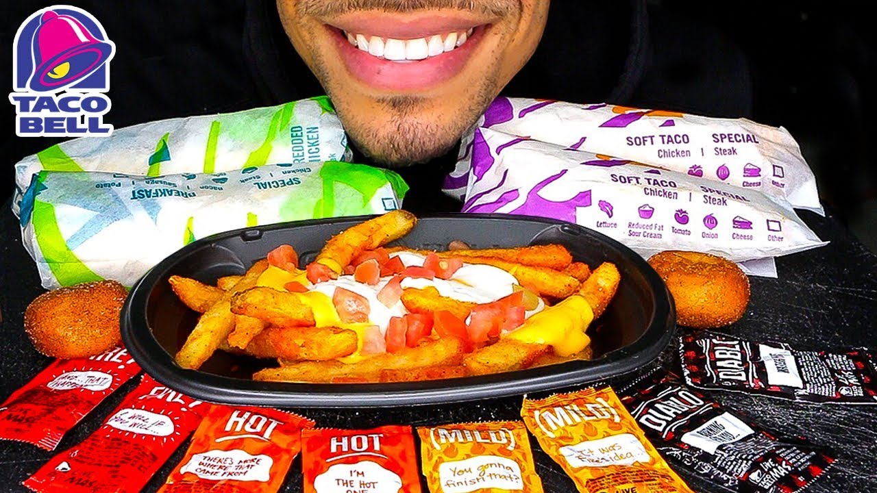 ASMR TACO BELL MUKBANG | EATING NACHO FRIES SUPREME BURRITOS SOFT TACOS | BIG BITES NO TALKING
