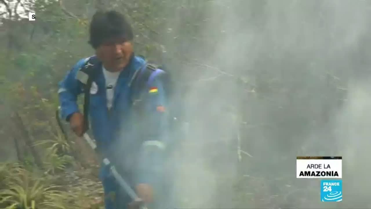 Evo Morales visitó la zona más afectada por los incendios en Bolivia