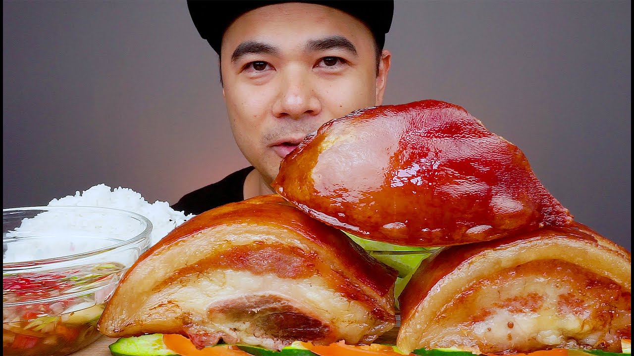 ROASTED PORK JOWL | MUKBANG ASMR | LECHON PISNGI NG BABOY | ALFIE EATS