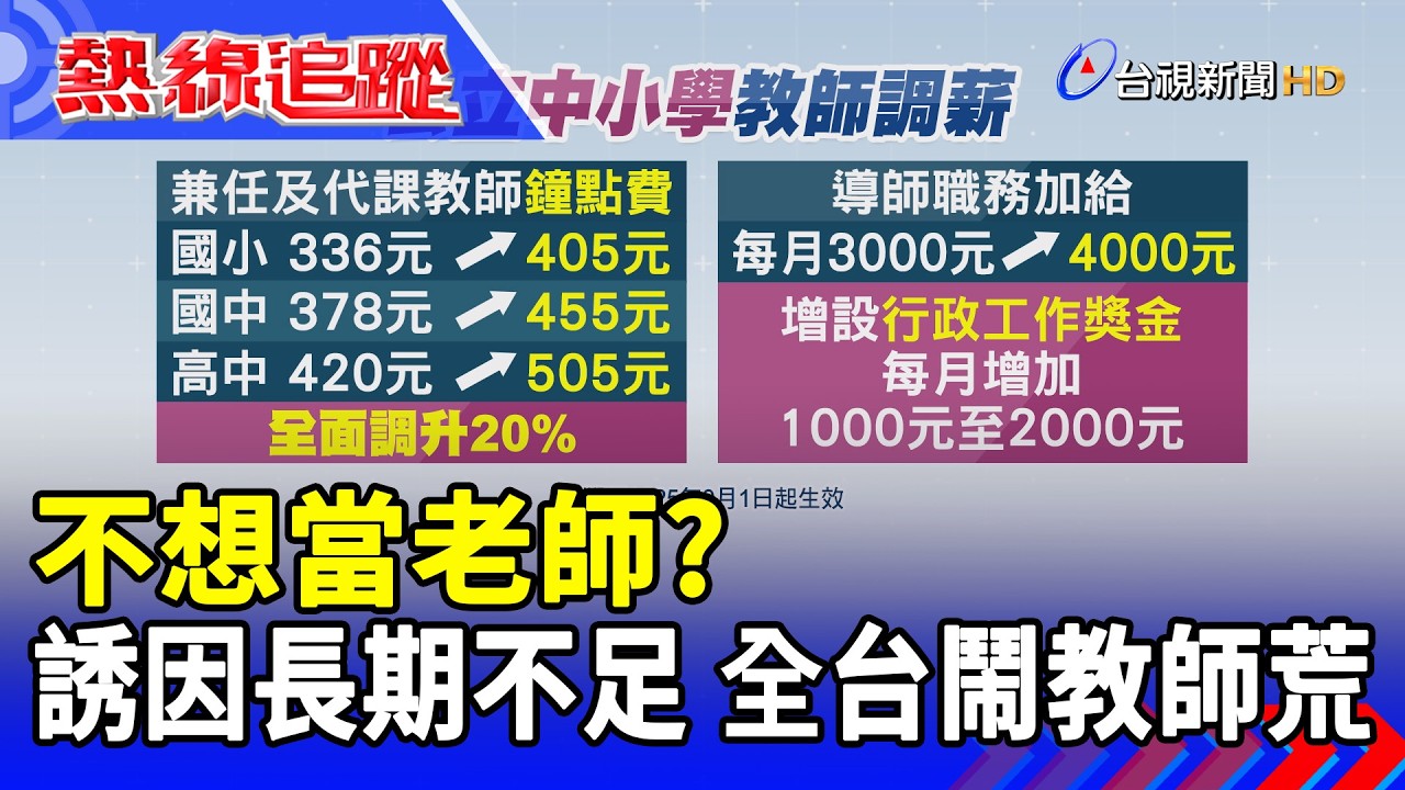 不想當老師？ 誘因長期不足 全台鬧教師荒 【熱線追蹤】