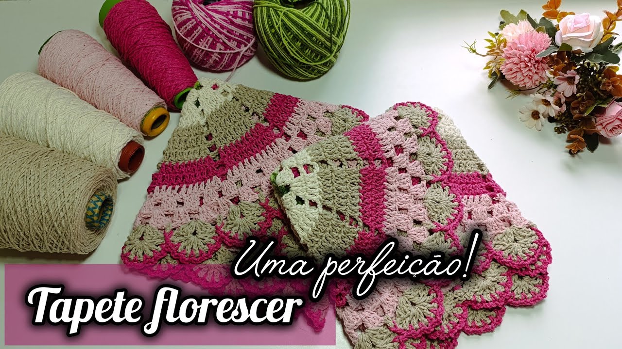 💥UMA PRODUÇÃO PARA SE APAIXONAR//PAR DE TAPETES FLORESCER #crochet #produçãodecroche 