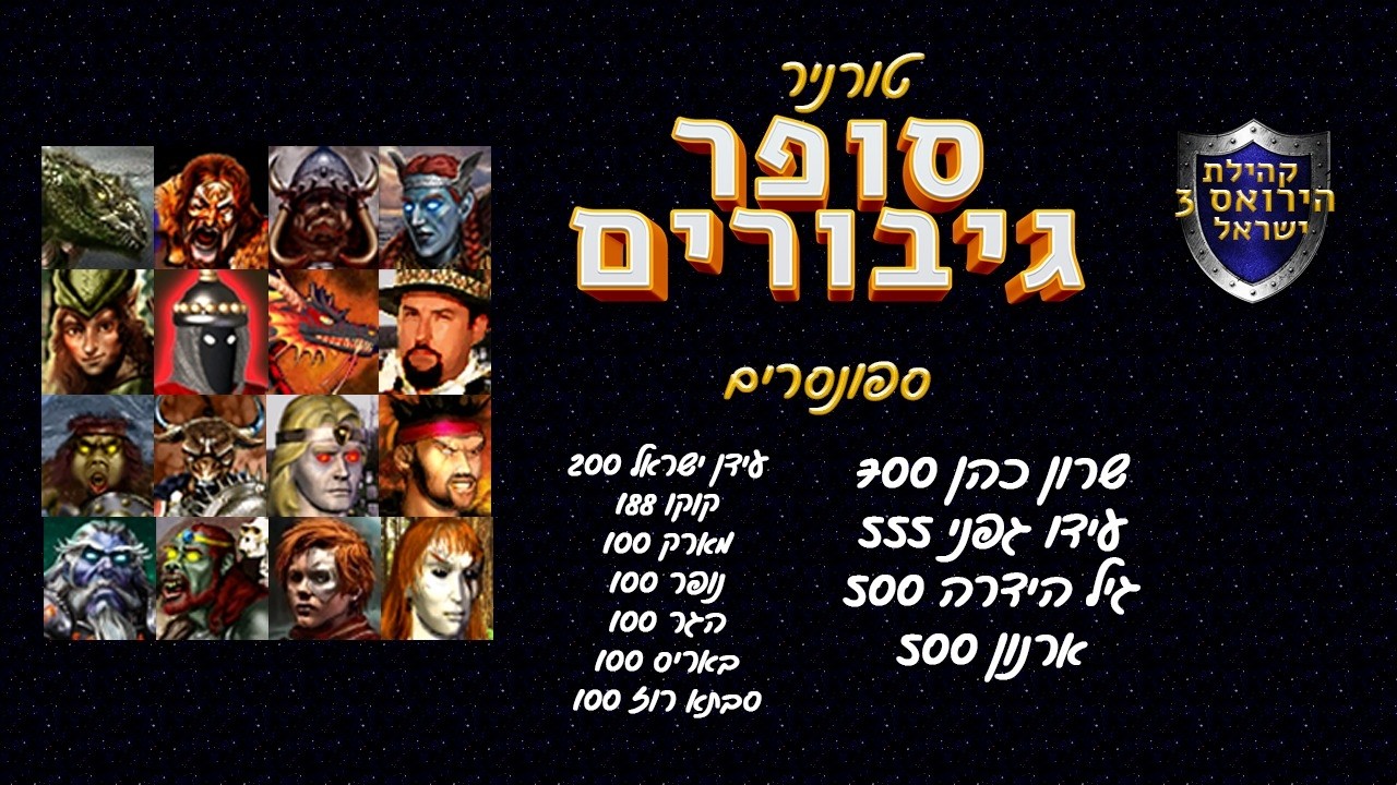 קריון משחקי תחרות של קהילת הירואס 3 ישראל בטאמפלאט סופר גיבורים , פרס כספי אלף דולר , וינקנק