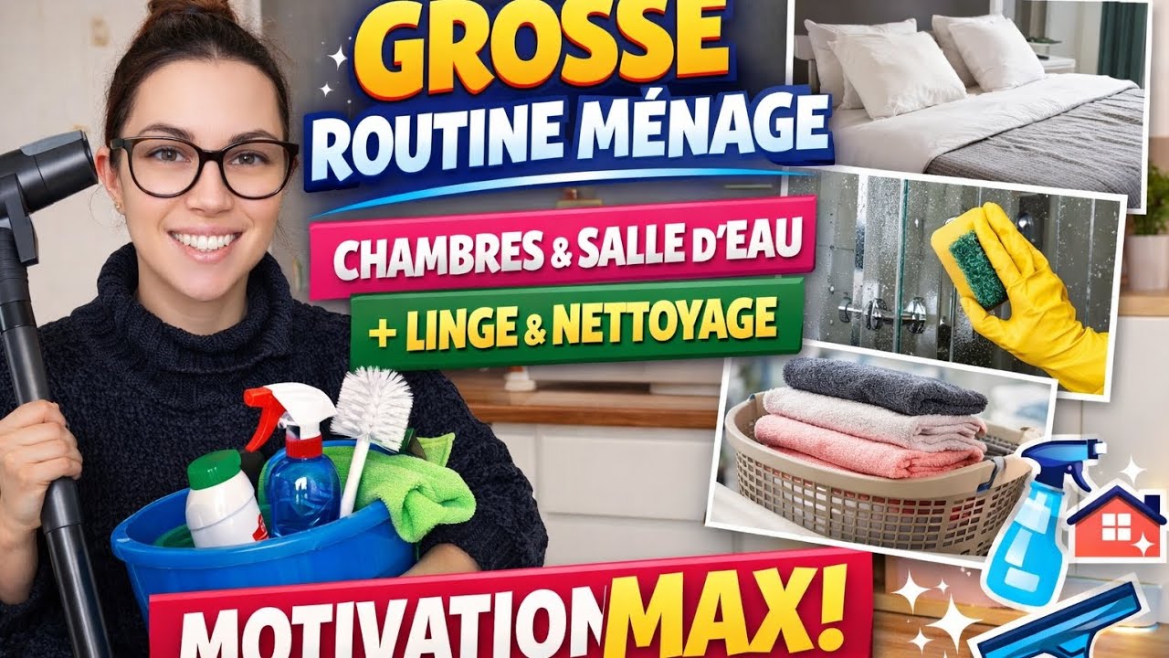 👉 ROUTINE MÉNAGE COMPLÈTE ✨ Je nettoie toute la maison ! Motivation ménage