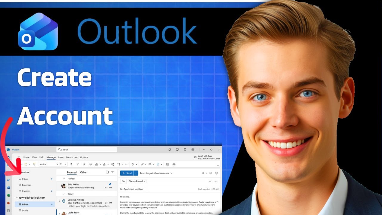 Как создать учетную запись электронной почты Microsoft Outlook (быстро) (руководство 2025 г.)