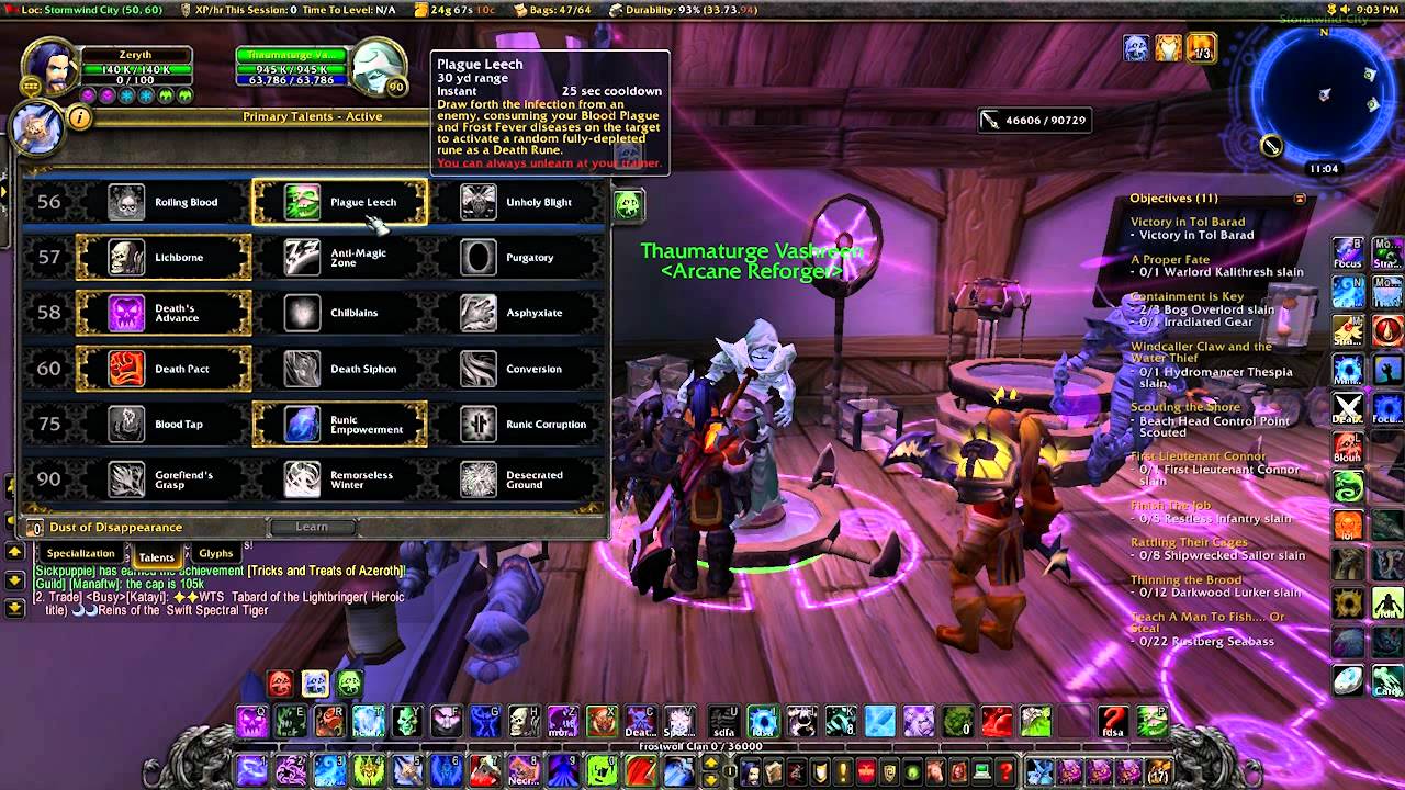 5.0.4 Frost Death knight Talents, glyphs, and reforging!