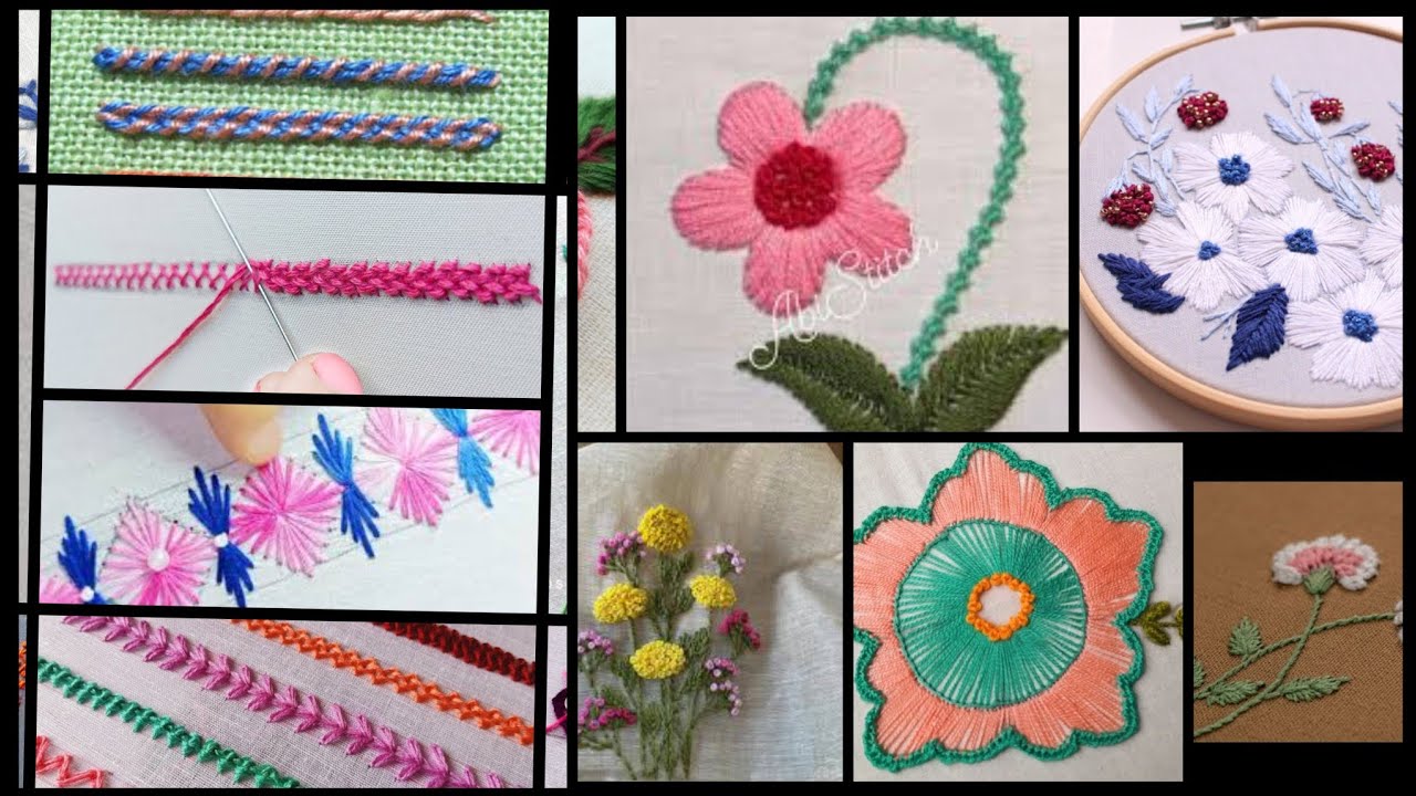 Embroidery Flowers & Border Line Design Collection