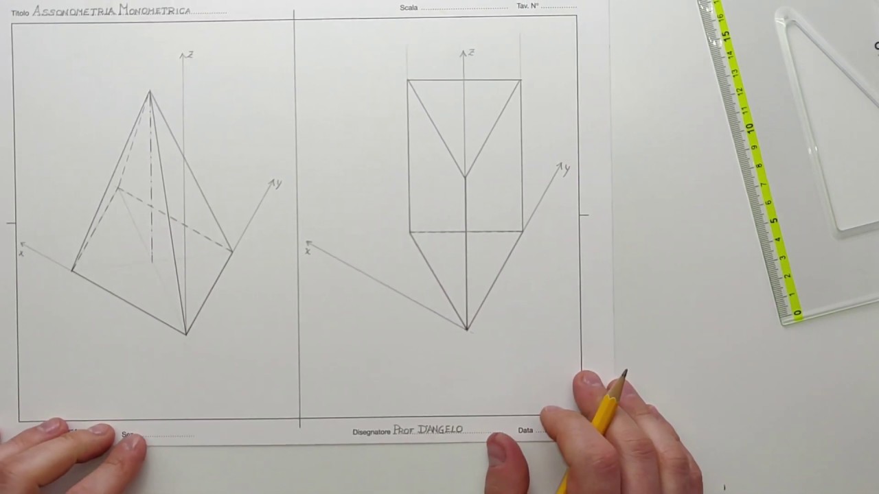 CLASSE TERZA 24 Assonometria Monometrica di un Prisma a base Triangolare