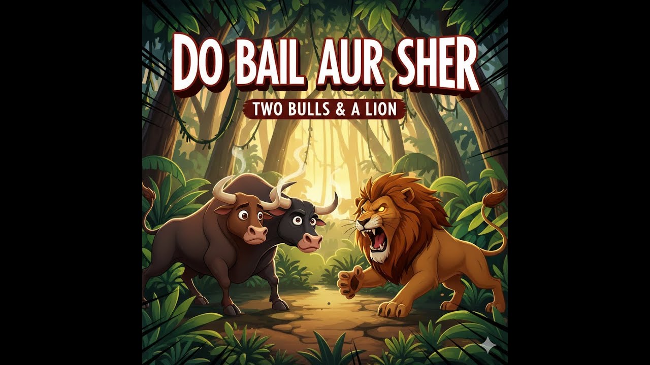 Two Bulls and a Hungry Lion | Moral Kids Story | 3D Animated