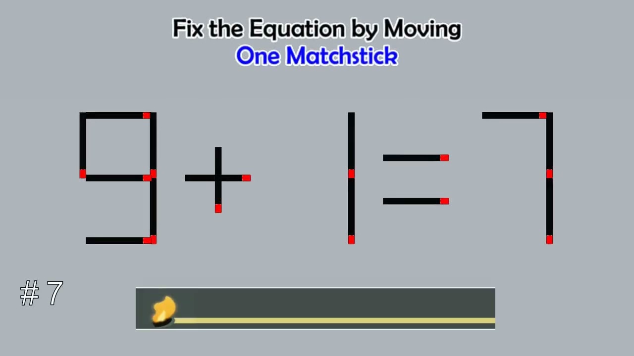 Matchstick Studio #  | Fix the math equation by moving one or two matchsticks |Logic puzzles
