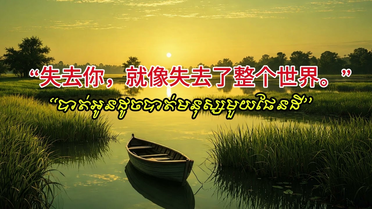 “失去你，就像失去了整个世界。” ,បាត់អូនដូចបាត់មនុស្សមួយផែនដី version china