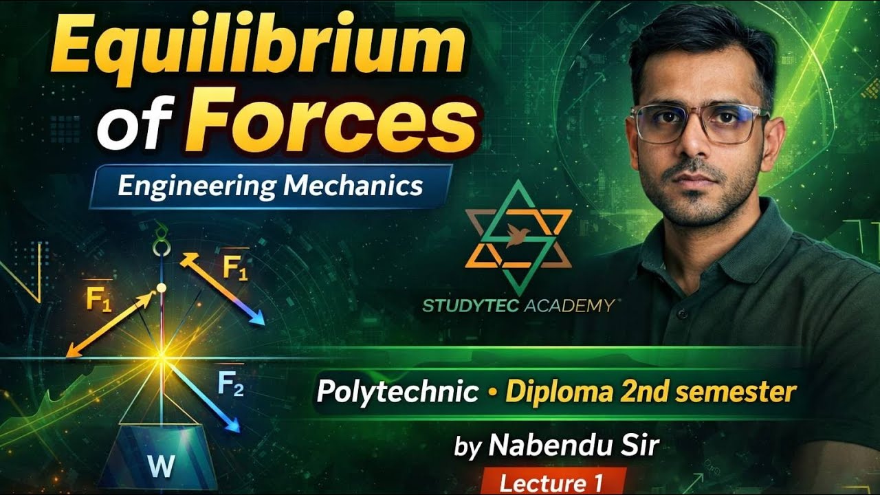 Equilibrium of Forces | lec-1 | Engineering  mechanics by  Nabendu sir | 2nd semester