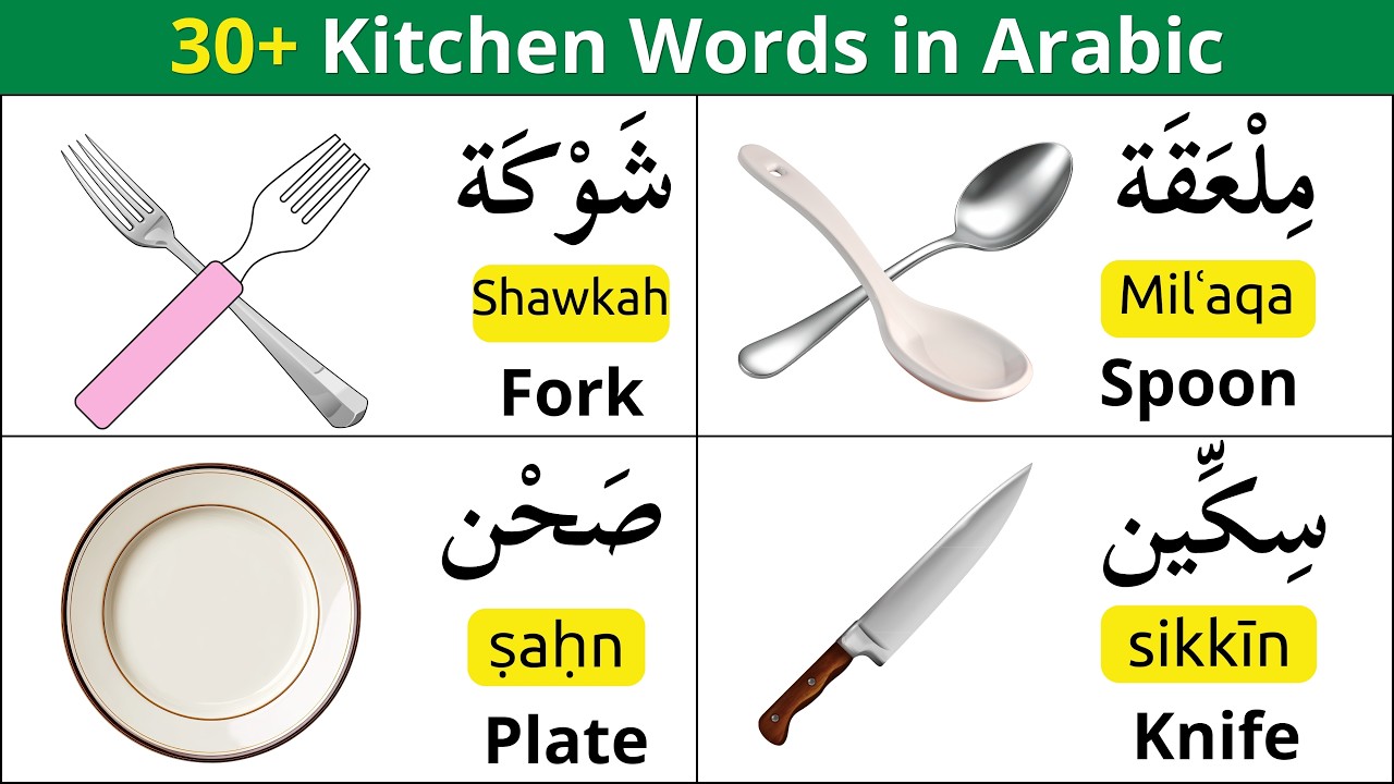 Arabic Kitchen Vocabulary | Learn Common Kitchen Tools in Arabic for Beginners