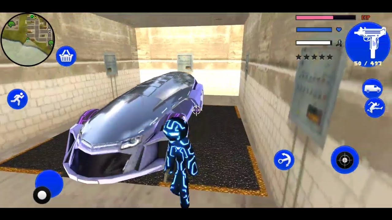 Black Iron Stickman Rope Hero City Gangstar Mafia