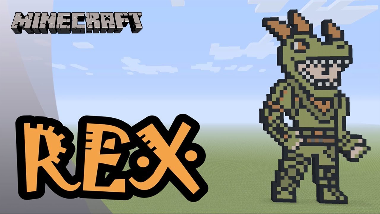 Minecraft: Pixel Art Tutorial and Showcase: Rex (Fortnite Battle Royale)