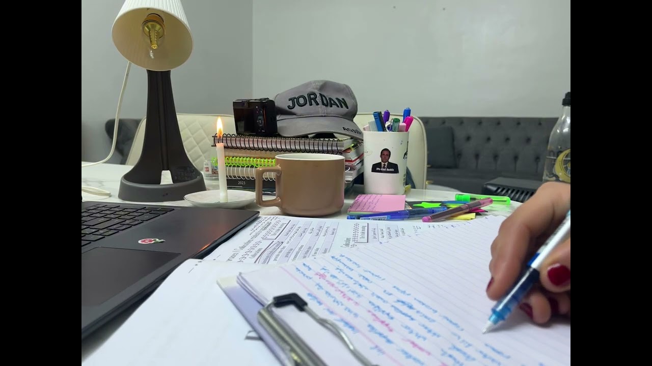 Study w me for an hour 📚🤍|Tawjihi | rain sound |ادرس معي لمدة ساعة 