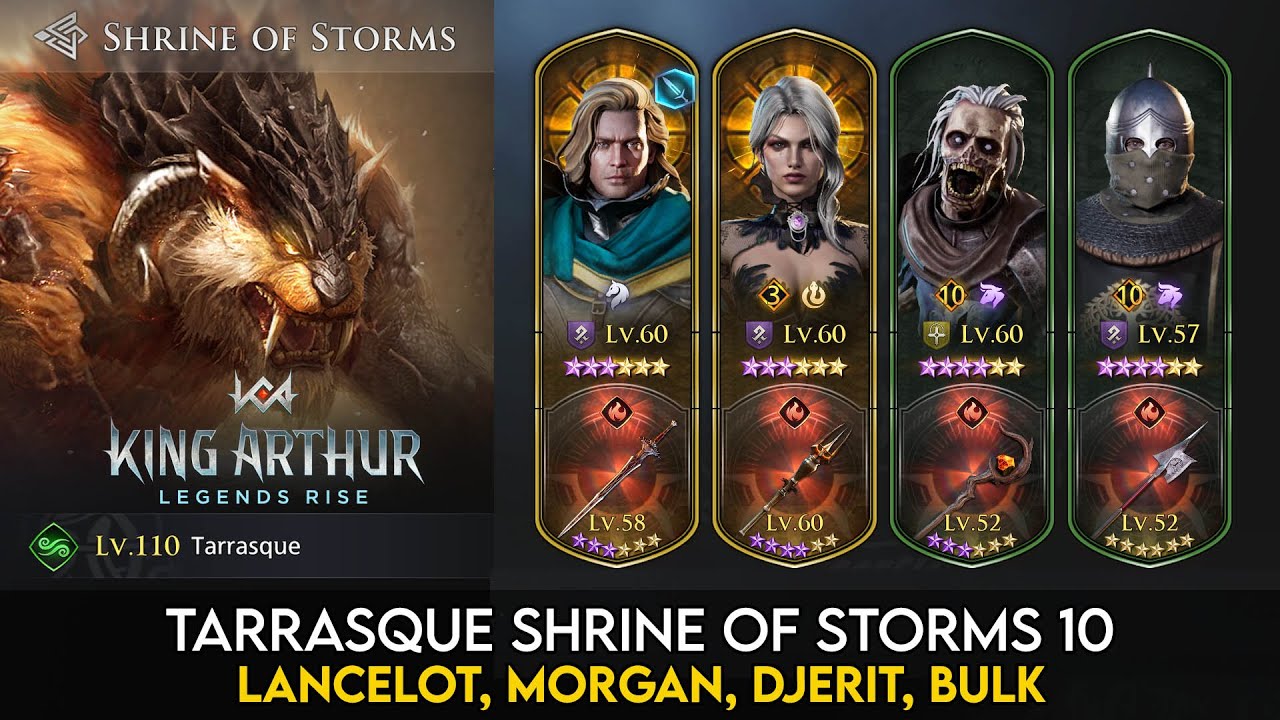 Tarrasque 10 vs Lancelot, Morgan, Djerit, Bulk | King Arthur Legends Rise Guide