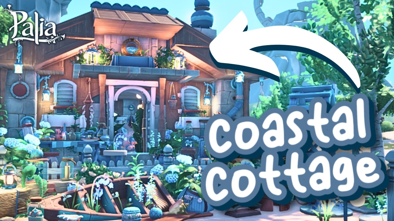 My Coastal Cottage Built With Building Blocks! 🐚 // Palia Plot Tour
