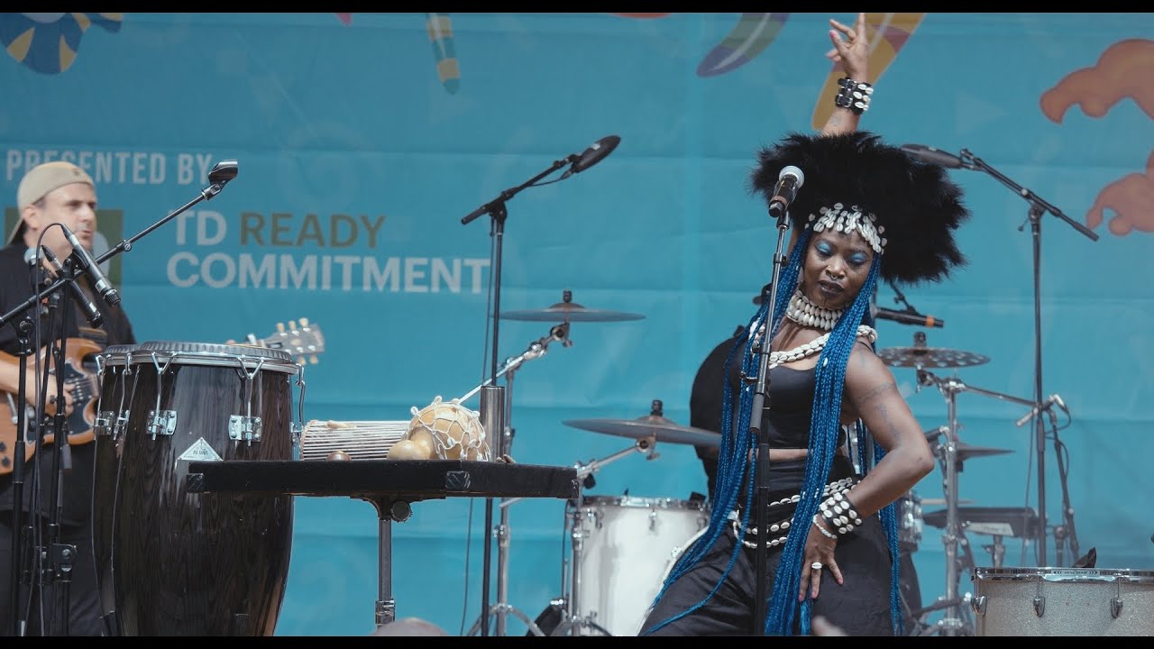 Dobet Gnahoré performs at TD London Sunfest 2024