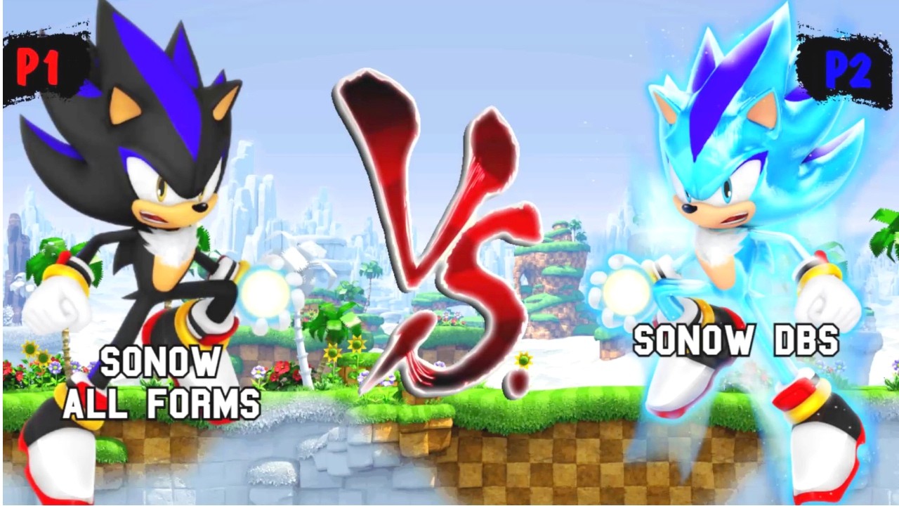 Sonow all forms & Dark Shadow VS Sonow DBS & Dark Sonic I Sonic Battle JUS MUGEN v4