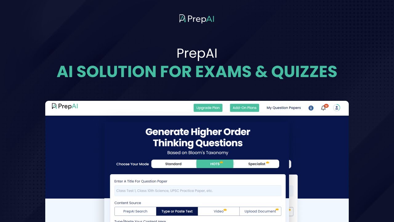 Use Cases of an AI Question Paper Generator