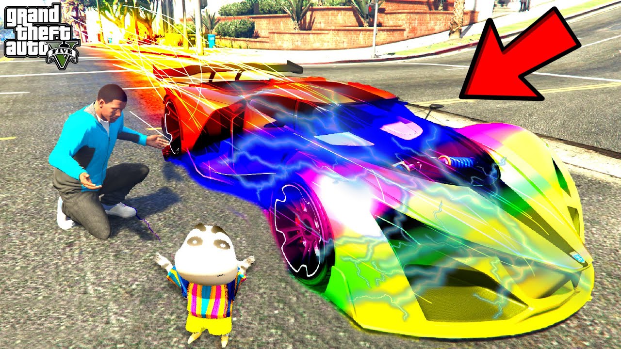 Franklin Stealing MAGICAL GOD CAR in GTA 5 | SHINCHAN and CHOP