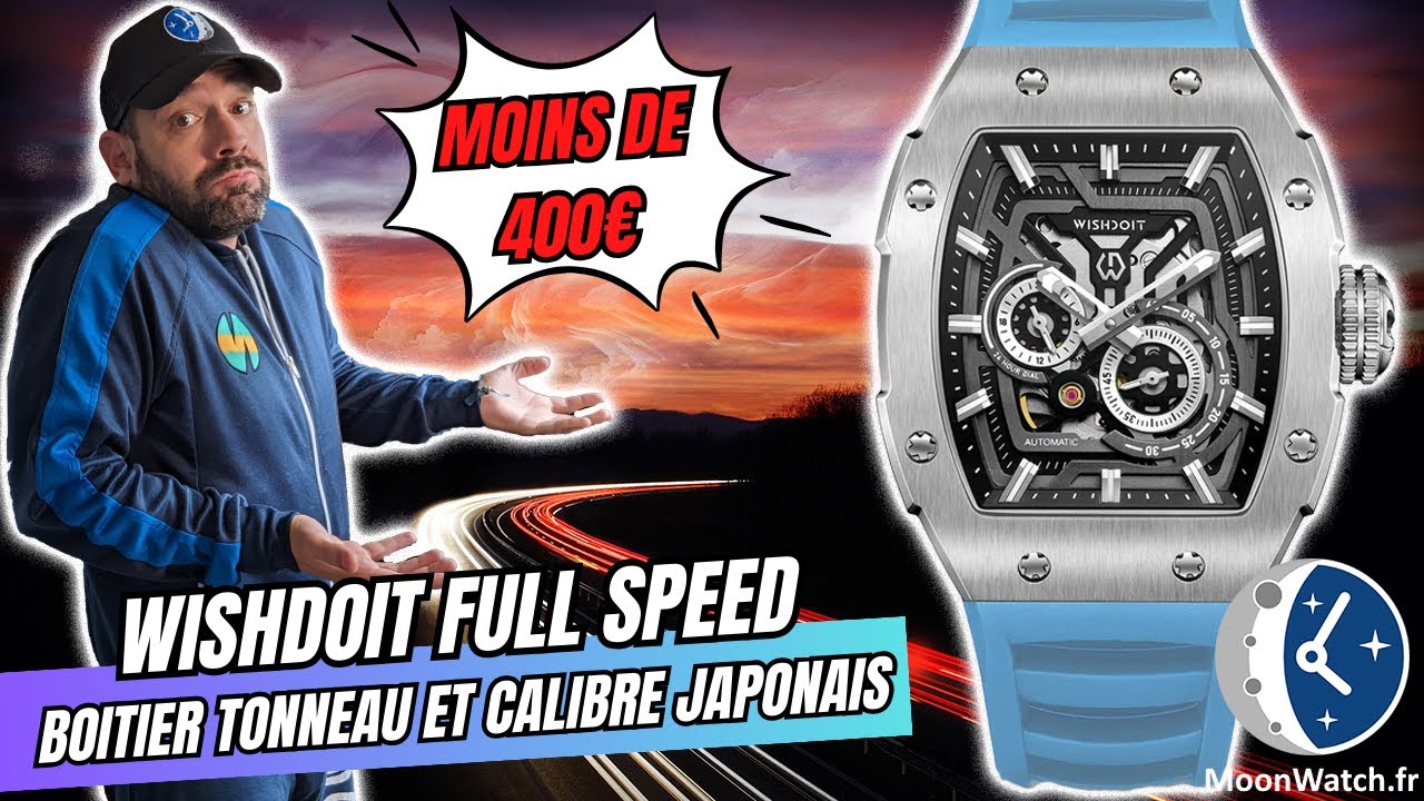 WISHDOIT FULL SPEED 🕓 MONTRE TONNEAU AUTOMATIQUE avec CADRAN SQUELETTÉ 💀😈🔥