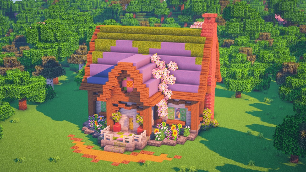 Minecraft | How to Build the Coziest Survival Cottage 🌸 (Easy & Aesthetic)