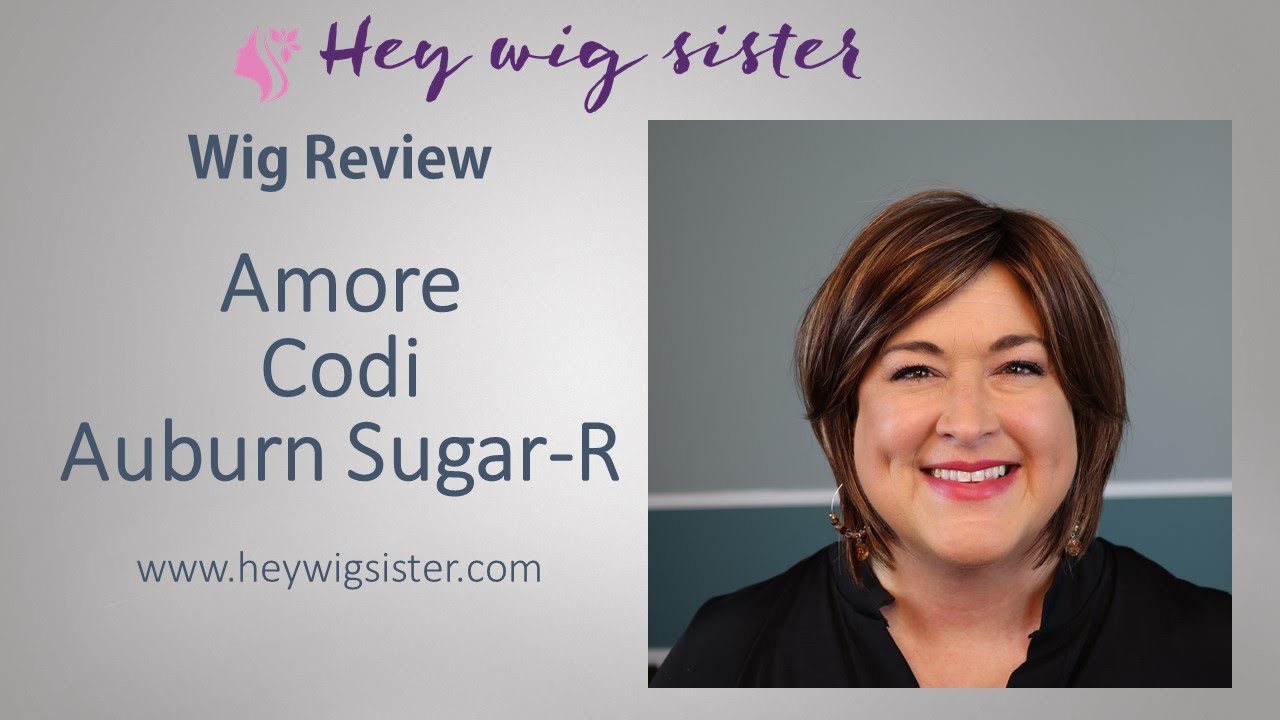 WIG REVIEW Amore Codi in the color Auburn Sugar R-  double monofilament short bob with bangs