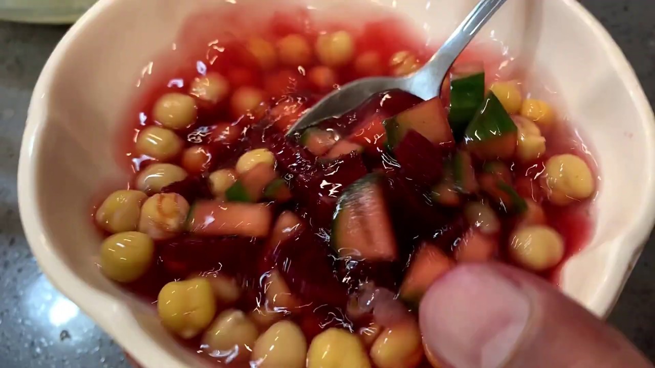 Baleela - Baleela Recipe - Balila Recipe - Chickpeas with Beet Root Juice - How To Make Balila