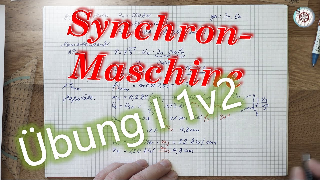 Synchronmaschine Stromortskurve Aufgabe I 1/2 | Übung | Polradspannung, Polradwinkel