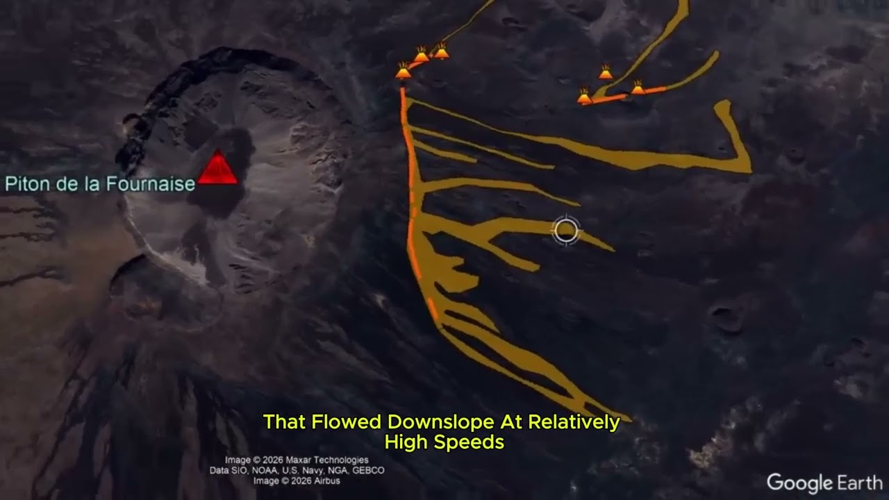 Lava Flow Approaches Highway, Lascar Erupts