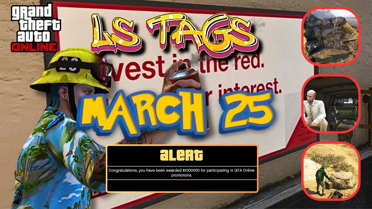 Места расположения LS TAGS, затонувшего корабля и фургона с оружием &mdash; 25 марта | GTA Online