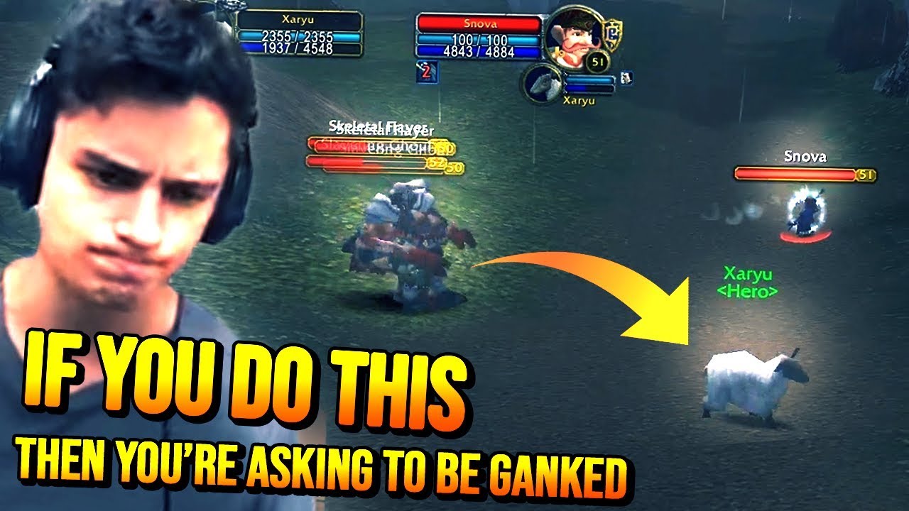 Xaryu gets GANKED by a MAGE -- Procceeds to gank him back while giving him TIPS!