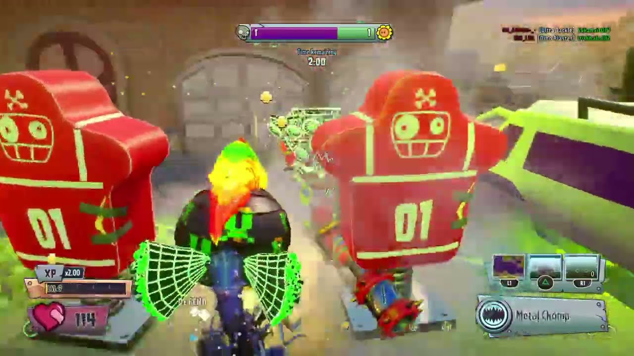 PvZ and Coffeezzzzzzzz :D and snow - Turf Takeover with Armor Chomper, Cactus, and Super Commando