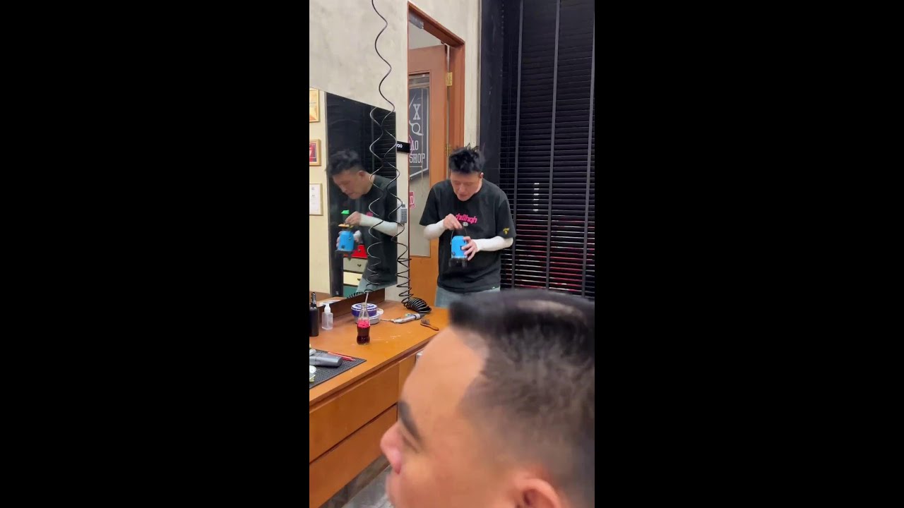 Every fair and just hairstyle must be carefully measured#abstract   #barbershop  #funny  #haircut