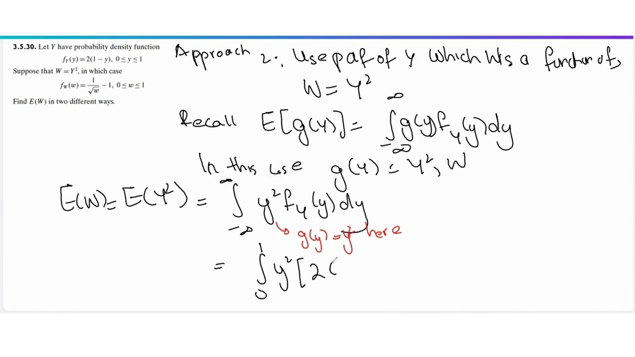 Finding Expected Value of function of a Continuous Random Variable | Practice Question