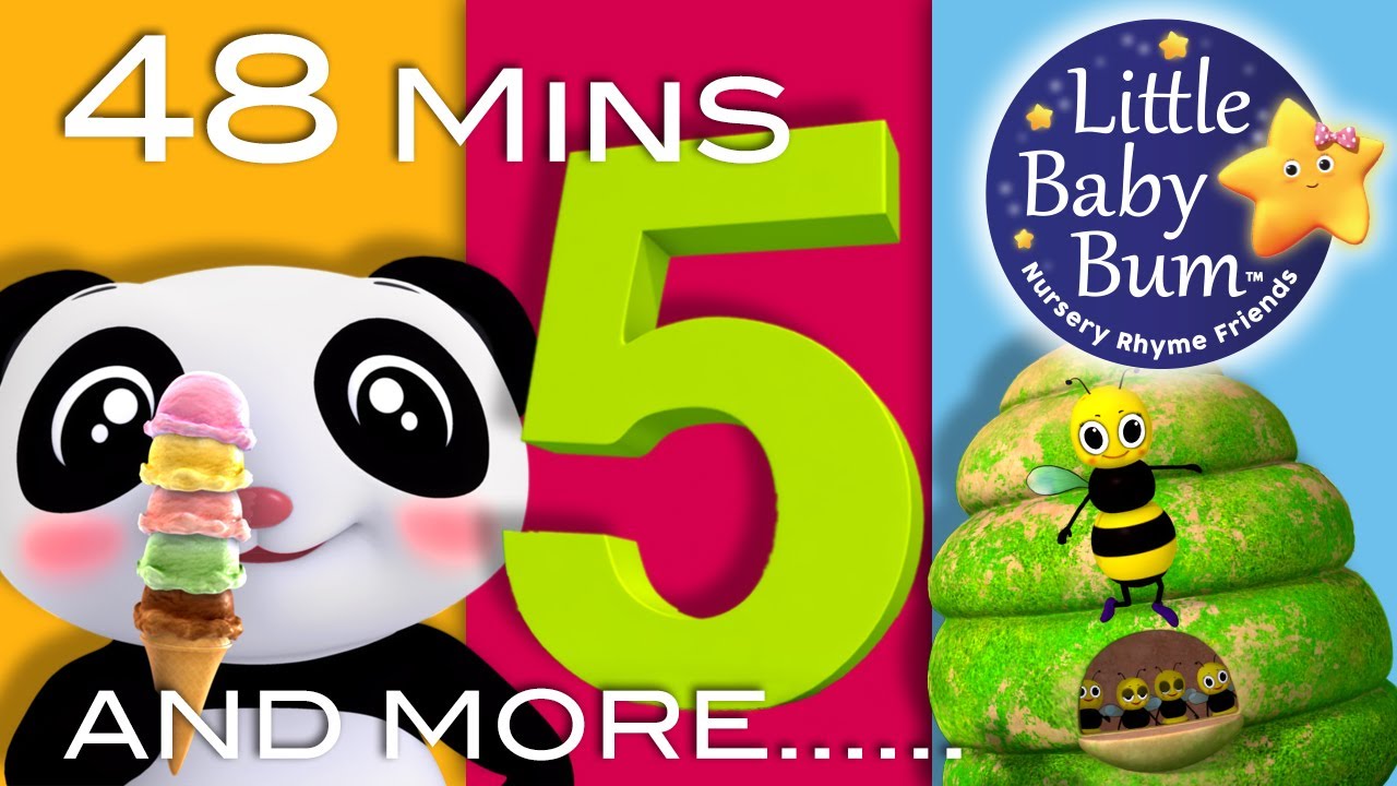 Number 5 Song | Plus Lots More Nursery Rhymes | 48 Minutes Compilation from Little Baby Bum