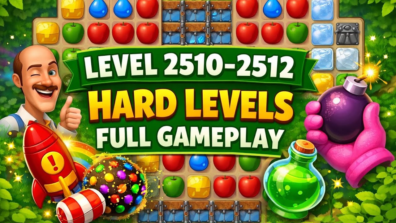 Gardenscapes Levels 2510–2512 Gameplay | Hard Levels Complete | Long Video Walkthrough