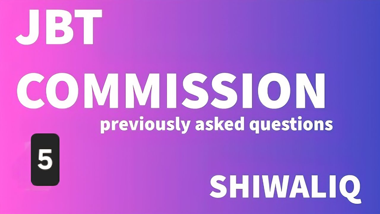 JBT COMMISSION [PREVIOUSLY ASKED QUESTIONS] #jbtcommission #hptet #patwari #policebharti 