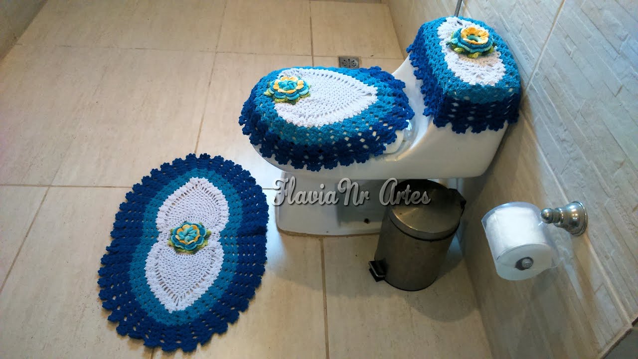 🌼Jogo de banheiro ponto abacaxi - Capa da tampa do vaso - DIY