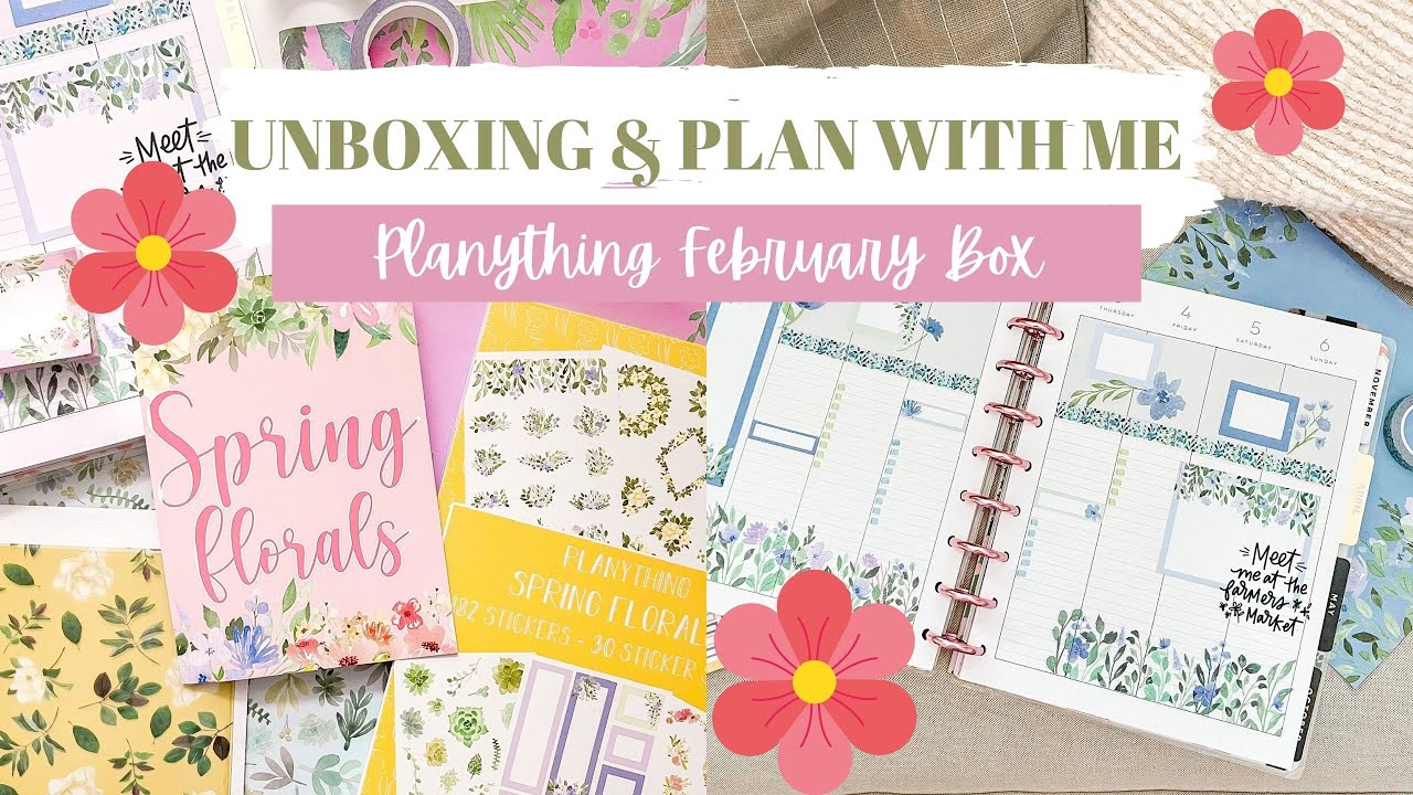 PLANYTHING UNBOXING + PLAN WITH ME | Spring Florals box & NEW sticker books!!🌸✨