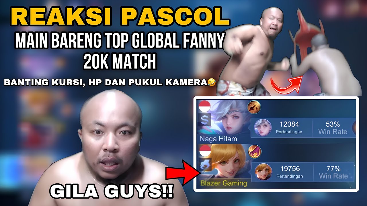 REAKSI PASCOL MELIHAT TOP GLOBAL FANNY 20.000 RIBU MATCH!! DILANTIK JADI KETUA NGAKAK BANGET PLSS😭🤣
