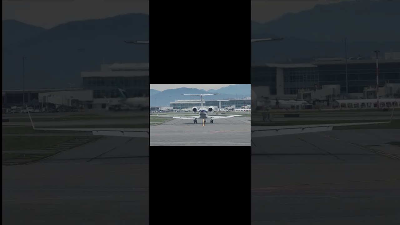 aircraft engine break ( reverse thrust )  #commercialaircraft #gulfstream #aerospace G-IV