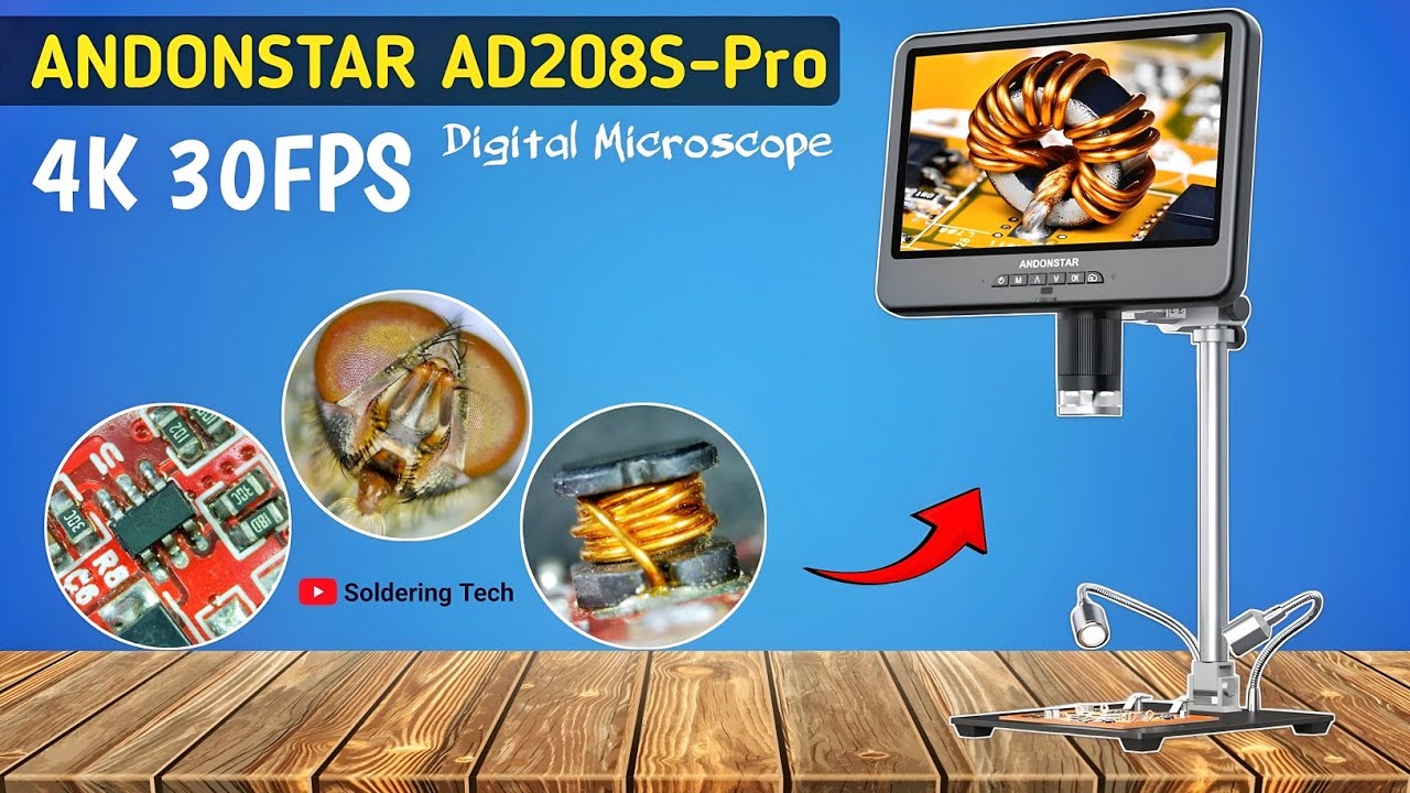 Цифровой микроскоп Andonstar AD208S-Pro 4K 30 кадров в секунду. Этот инструмент должен быть у каж...