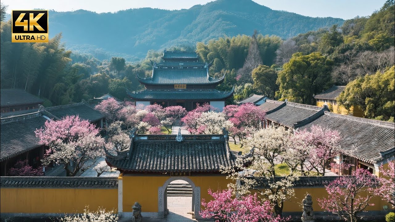 漫步林阳寺，这里的梅花惊艳了我，美得让我挪不开眼！4K China